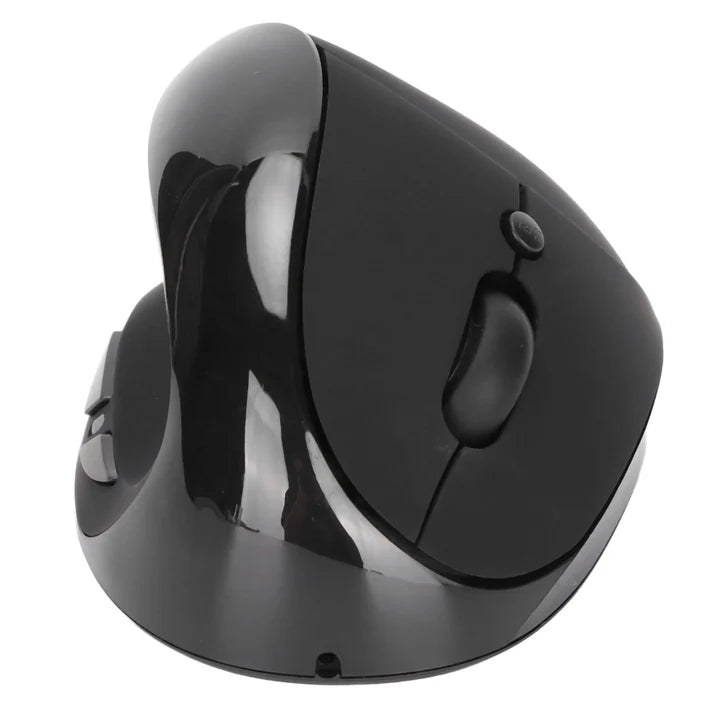 Left Hand Vertical Mouse 2.4G Wireless Vertical Ergonomic Mouse Rechargeable Mouse with USB Adapter Adjustable DPI for PC Black