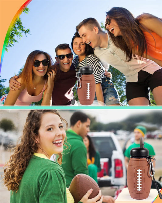 Outdoor Collapsible Sports Water Bottle Reusable Leak-proof Portable Football Water Bottle For All Sports