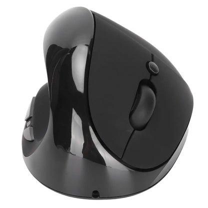 Left Hand Vertical Mouse 2.4G Wireless Vertical Ergonomic Mouse Rechargeable Mouse with USB Adapter Adjustable DPI for PC Black